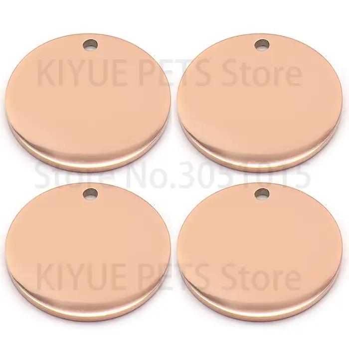 Étiquette gravable en acier inoxydable pour collier, plaque vierge, étiquettes d'estampage pour Logo