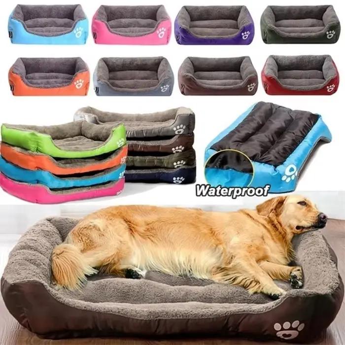 (S-3XL) grand lit pour chien chat 8 couleurs chaud confortable maison pour chien nid en polaire douc