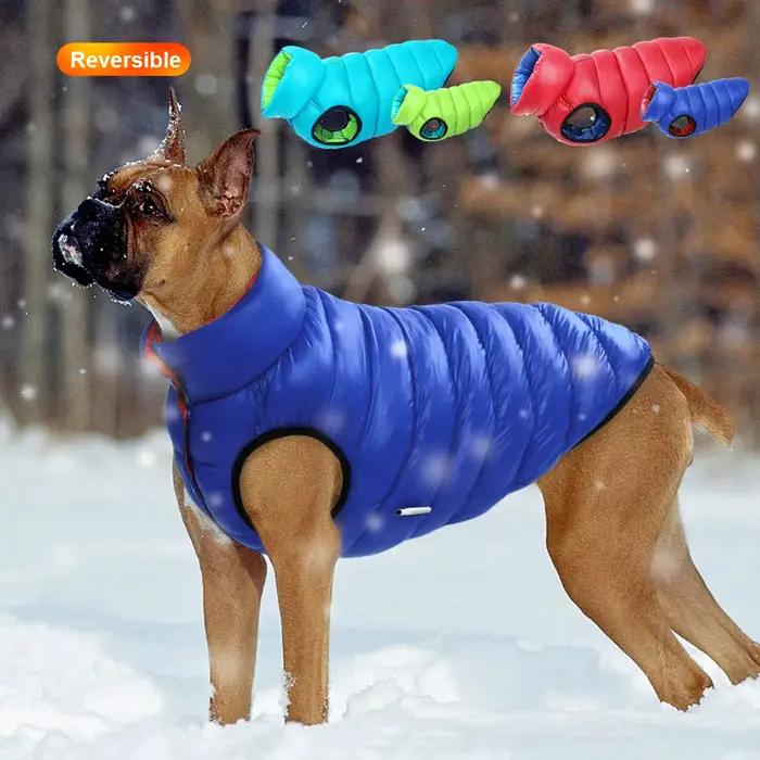 Veste chaude réversible pour chiens, manteau optique à 3 couches, vêtements pour animaux de compagni