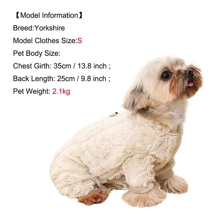 Combinaison confortable et douce pour animaux de compagnie, vêtements chauds avec élasticité, petit