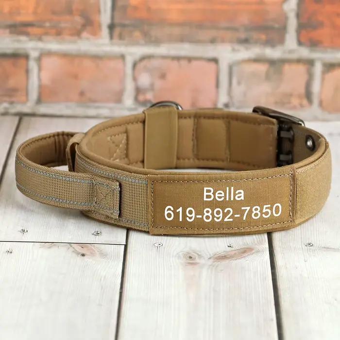 Collier militaire personnalisé pour chien, accessoires en nylon Dulnylon, réglable, moyen et grand,