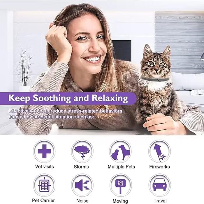 Colliers apaisants à phéromone pour chiens, 3/4 pièces, pour chats, soulage l'anxiété, réglable, con