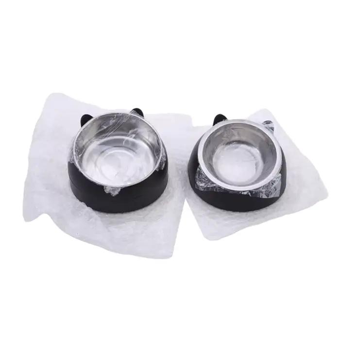 Bols inclinés en acier inoxydable pour chat, Base antidérapante, pour animaux de compagnie, chiots,