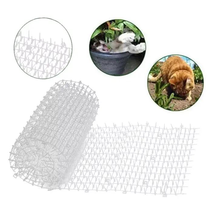 Tapis anti-chats et chiens noir/blanc pour jardin, avec picots dissuasifs, bande anti-crevaison, fou