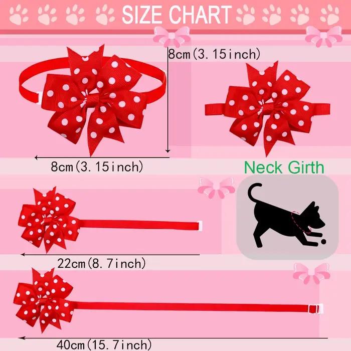 50pcs chien noeud papillon point solide noeud papillon collier pour petits chiens pour chien bricola
