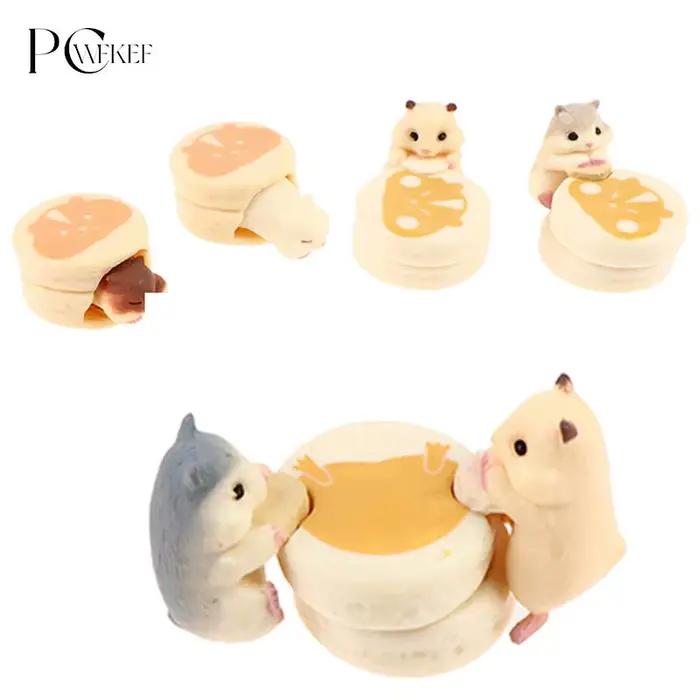 Mini figurines Hamster souris mangeant des Desserts, Hamburger, nourriture, décoration, jouets, poup