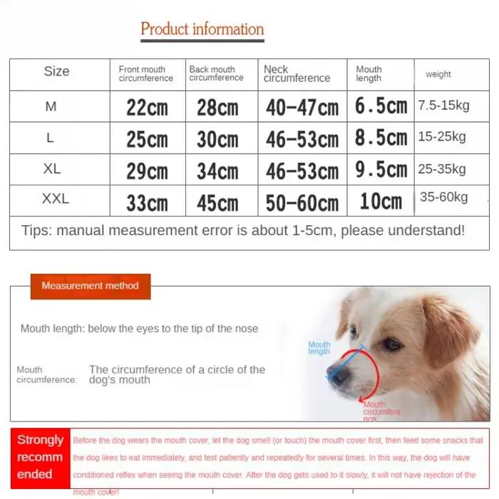 Muselière anti-mordant pour chien, masque buccal pour animal de compagnie, housse de protection régl