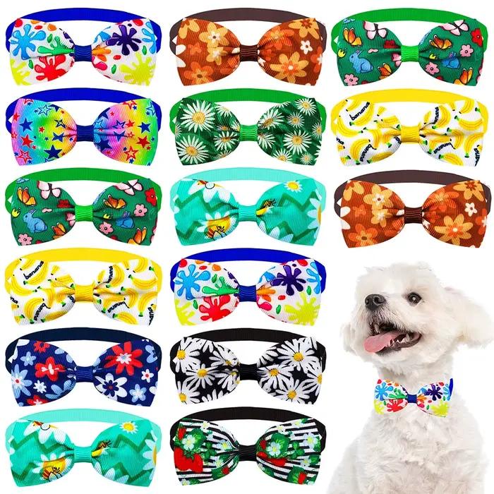 20 pièces été petit chien nœud papillon tournesol chien de compagnie noeud papillon collier été acce