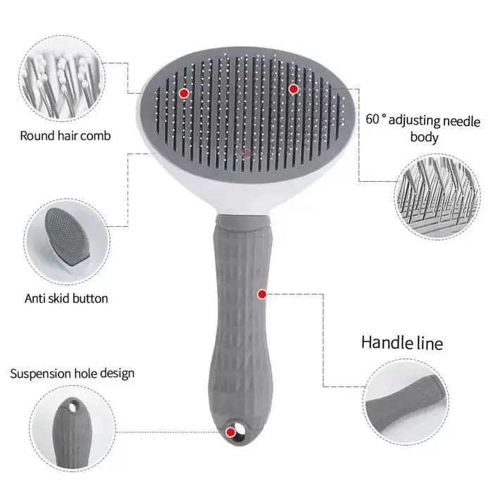 Brosse pour chien et chat, peigne autonettoyant pour enlever les poils d'animaux, outils de toiletta