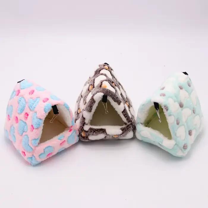 Nid de Hamster en peluche en forme de cœur pour maison d'oiseaux, hamac chaud et confortable pour pe