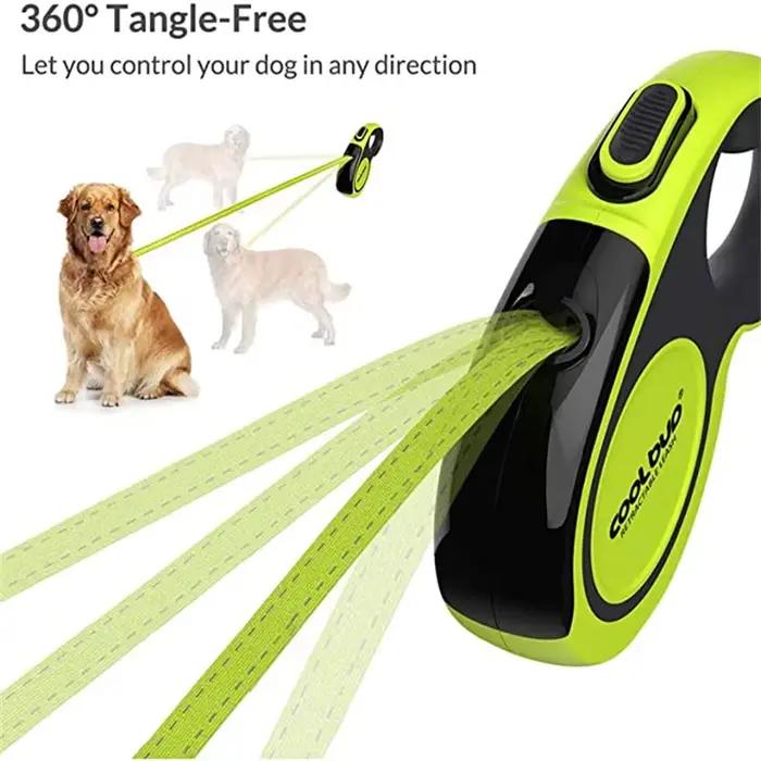 Laisse rétractable de luxe pour animaux de compagnie, lanière d'extension automatique, convient aux