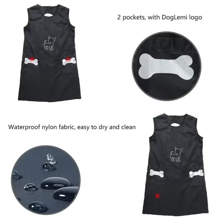 Salopette de toilettage imperméable pour animaux de compagnie, tablier en nylon avec poches, laine a