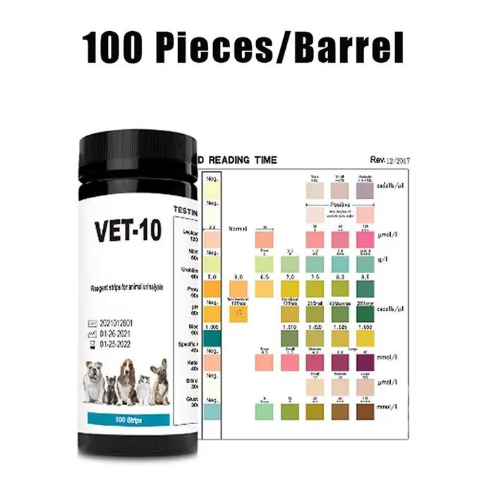 Bandes de test d'urine pour chat et chien, kit de test UTI, bandelettes réactives urinsubtiles, gluc