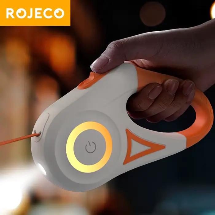 ROJECO 5M automatique rétractable chien laisse LED lumineux leader mode sangles lumineuses pour chie