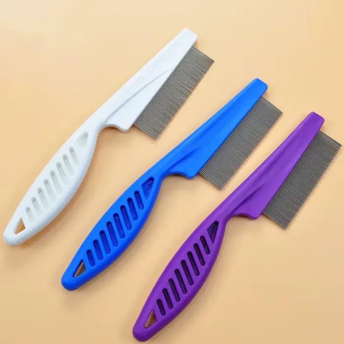 Peigne de soins pour animaux de compagnie, peigne de protection des puces pour chat, chien, en acier
