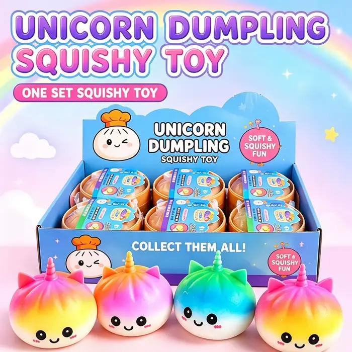 Jouet Squishy Géant Licorne Bao Bun à Remontée Lente, Anti-stress Sensoriel, Simulation de Faux Alim