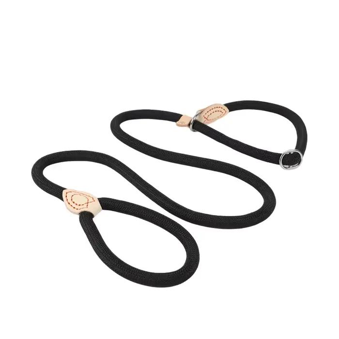 Laisse pour chien de 1.5M/1.8M, corde antidérapante, corde tressée robuste, collier à boucle réglabl