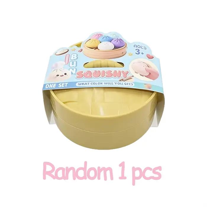 Jouet Squishy Baozi avec boîte vapeur, jouet anti-stress à rebond, boule sensorielle anti-stress, bo