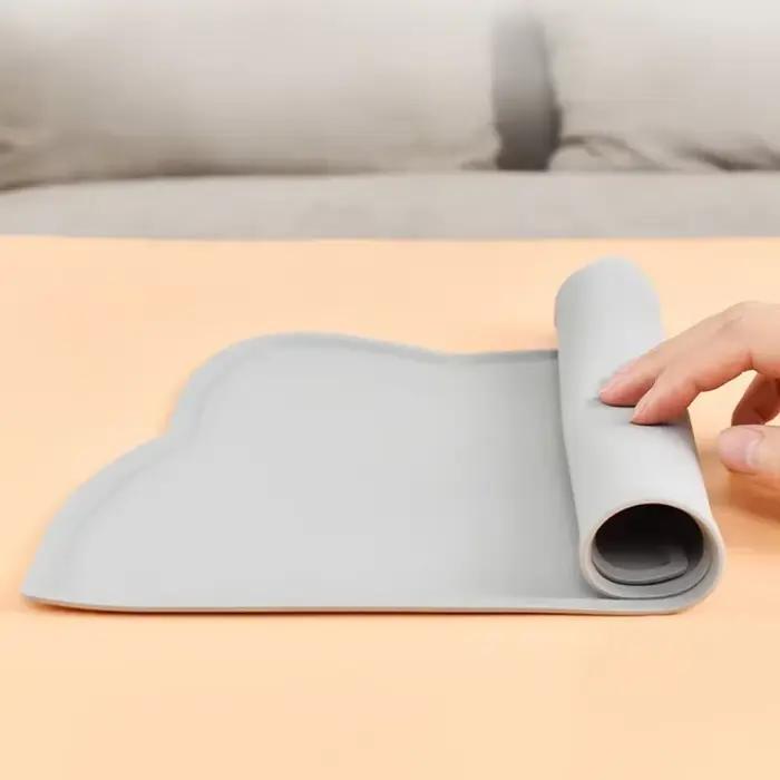 Tapis en silicone de qualité alimentaire pour chat, tapis antidérapant imperméable et anti-fuite pou