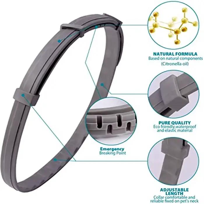 Collier extensible anti-puces pour animaux de compagnie, personnalisé, anti-puces et tiques, grand c