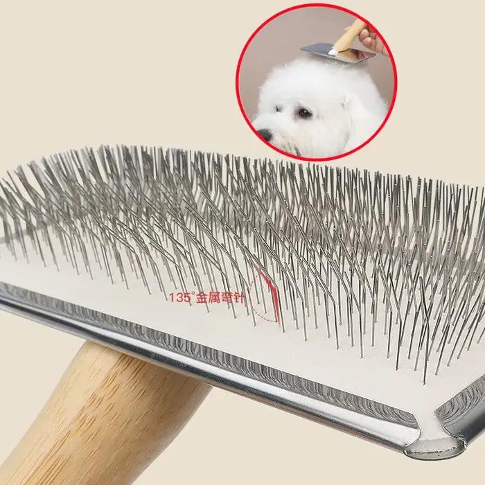 Peigne pour chien, brosse en bois massif pour chien, épilateur de poils d'animaux, brosse de Massage