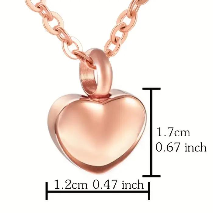 Petit médaillon en forme de cœur en acier inoxydable, breloques en forme de cœur de crémation, colli