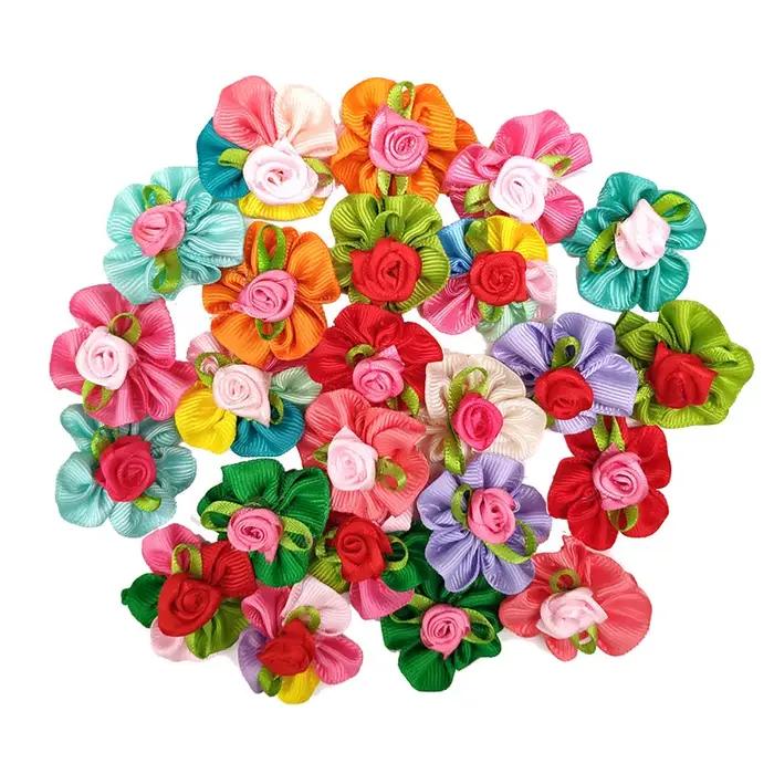 Nœuds de cheveux pour chien et chat, 20 pièces/lot, mélange de couleurs, nœuds de cheveux de noël po