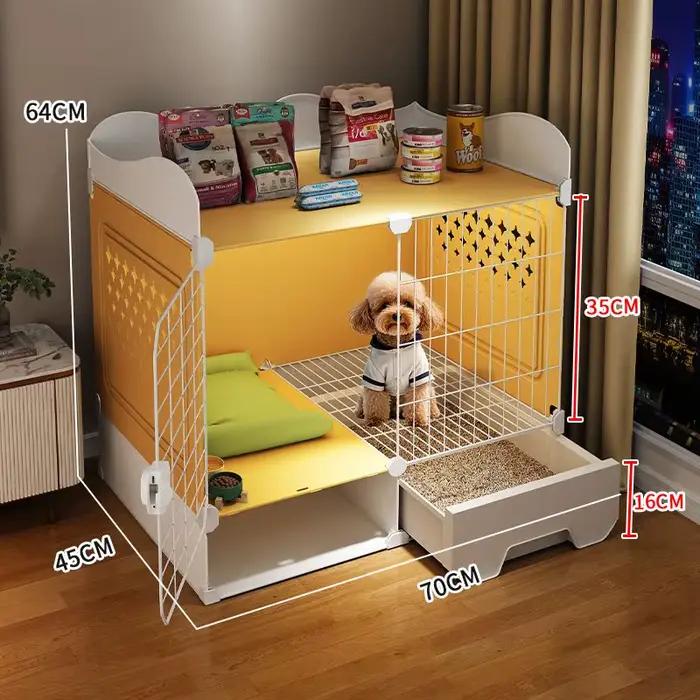 Petite Cage d'intérieur pour chien en peluche, toilettes pour Bichon, maisons pour chiens, lit Anti-