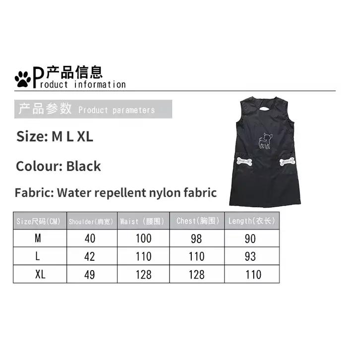 Salopette de toilettage imperméable pour animaux de compagnie, tablier en nylon avec poches, laine a