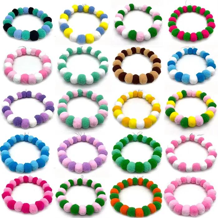 30 pièces nouveau animal de compagnie chien noeud papillon arc-en-ciel fleur boule de cheveux collie