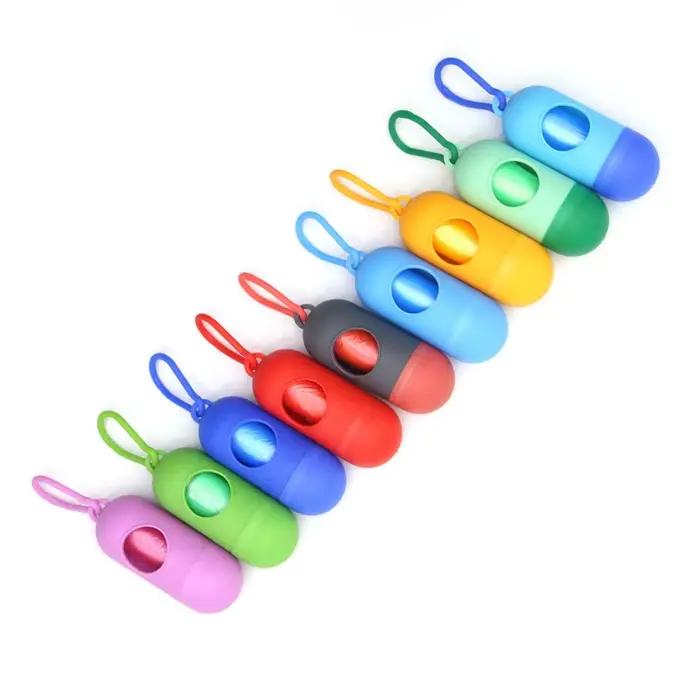Distributeur de Sacs à Déchets Portable pour Animaux de Compagnie, Boîte à Ordures en Forme de Pilul