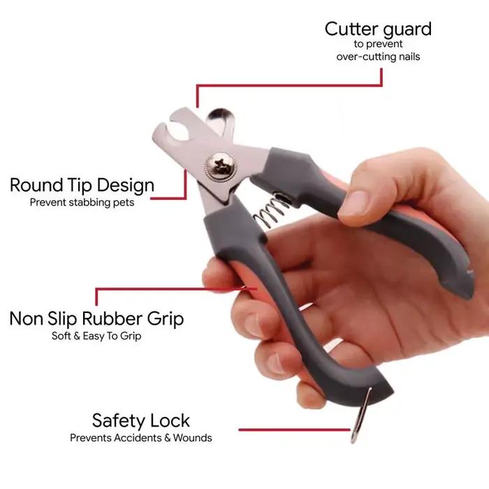 Coupe-ongles professionnel en acier inoxydable pour animaux de compagnie, ciseaux à griffes pour chi