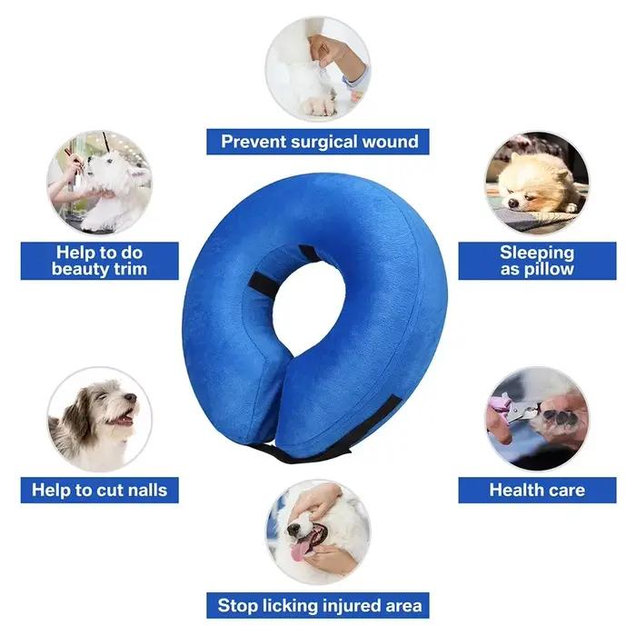 Cônes pour chiens après chirurgie, collier de protection gonflable pour chien, collier de récupérati