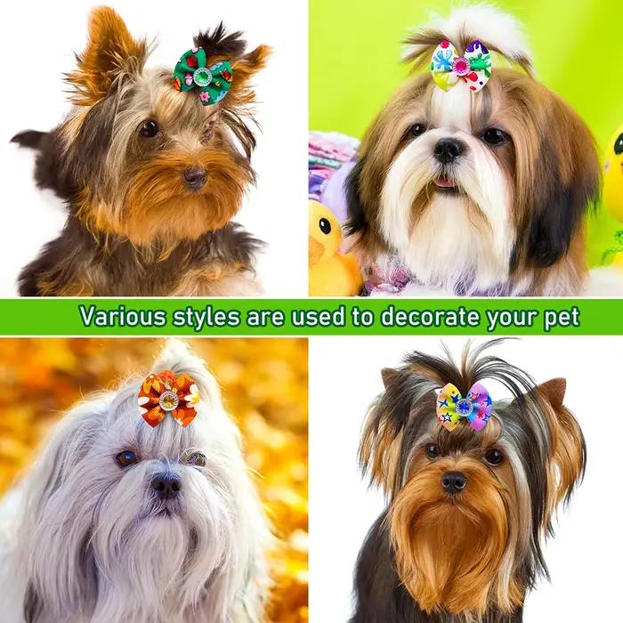 Accessoires de toilettage pour animaux de compagnie, nœud fait main avec élastique, nœuds pour chiot