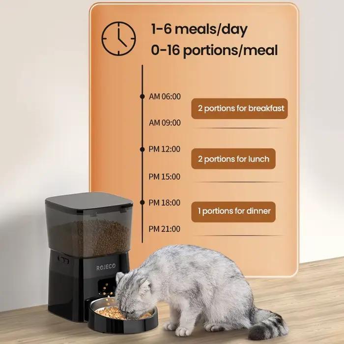 ROJECO mangeoire automatique pour animaux de compagnie bouton Version distributeur automatique de no