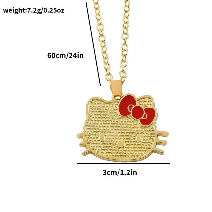 Collier mignon Hello Kitty, bijoux fantaisie à l'effigie de personnages d'animation, pendentif, cade