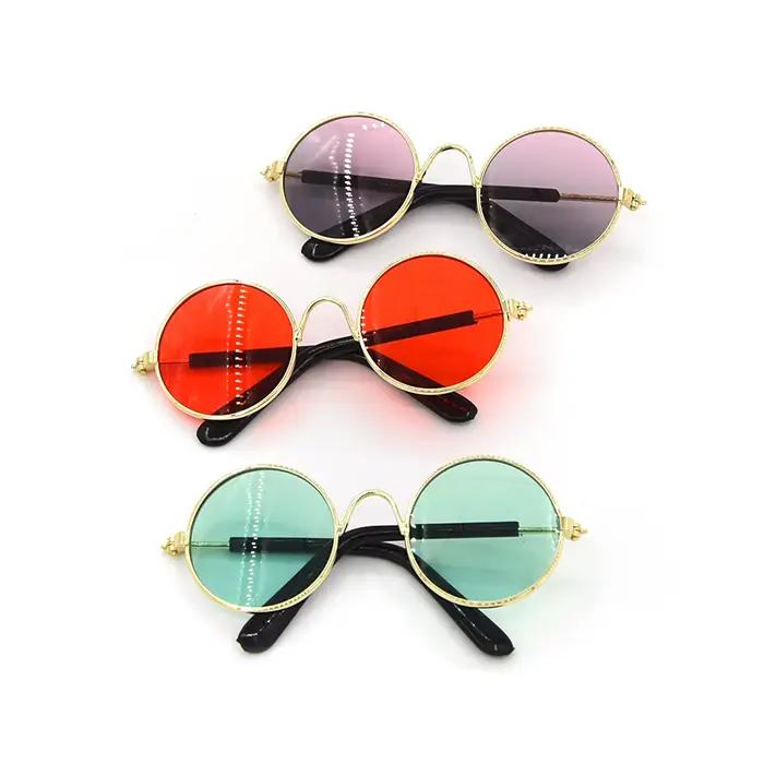 Lunettes rondes vintage pour animaux de compagnie, joli accessoire de photo pour chien et chat