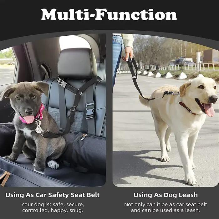 Ceinture de sécurité pour chien et chat, 1 pièce, appui-tête de voiture, corde de sécurité réglable,