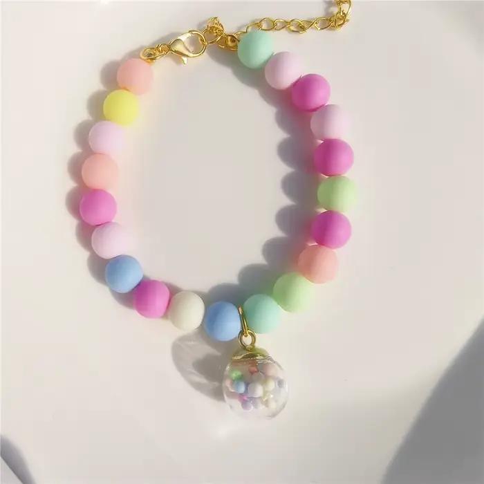 Collier de Perles en Forme de Cœur pour Chien et Chat, Bijou à la Mode, Réglable, Accessoires de Déc
