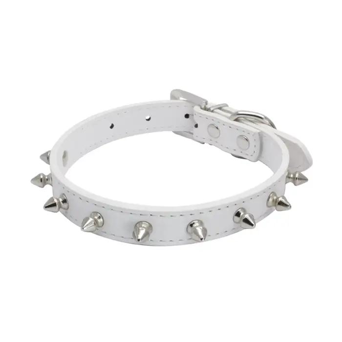 1pc Cool chat chien collier en cuir à pointes cloutées colliers pour petits moyens colorés animaux c