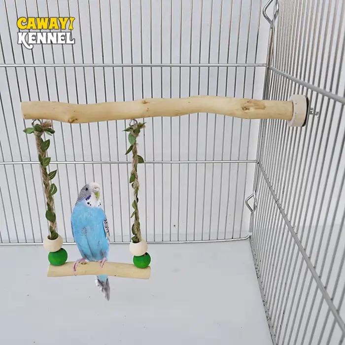 Poteau de support de perroquet en bois, jouet pivotant à Double couche pour oiseau, peau de tigre, g