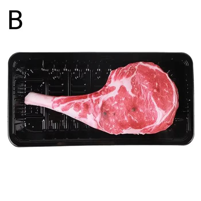 Jouet à mâcher pour chien en forme de steak, résistant aux morsures, souple, pour l'entraînement des