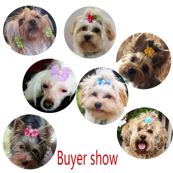 Nœuds de cheveux pour chien et chat, 20 pièces/lot, mélange de couleurs, nœuds de cheveux de noël po