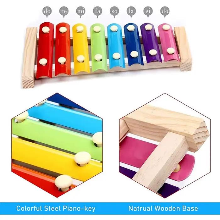 Jouet Xylophone pour oiseaux, poulet, Cage à oiseaux suspendue en bois, accessoires, jouet Musical a