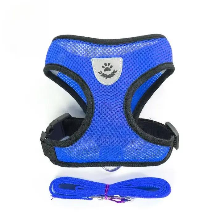 Harnais pour chien et chat avec laisse en plomb, gilet réglable en maille de Polyester, harnais resp