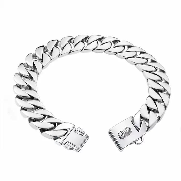 Collier pour grand chien 32 mm, collier en métal pour animaux de compagnie, chaîne en acier inoxydab