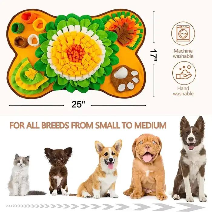 Grand tapis à renifler pour chiens, entraînement interactif pour animaux de compagnie et soulagement