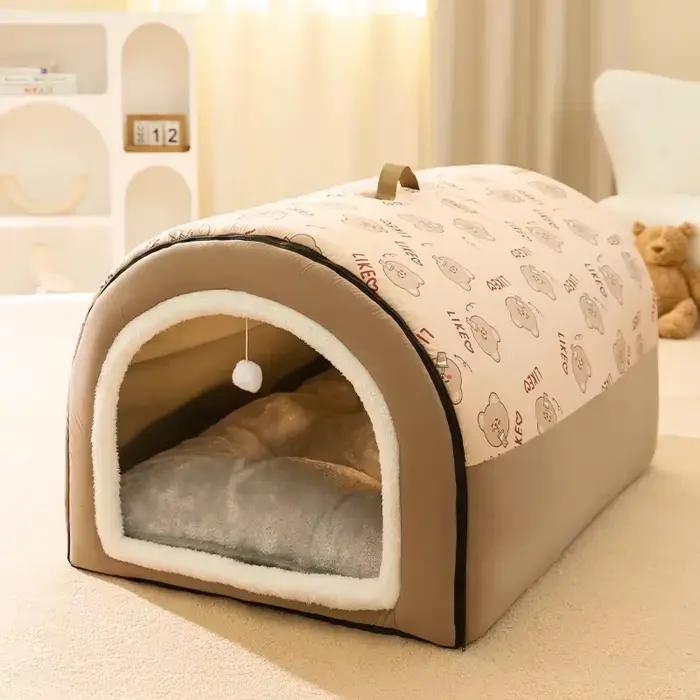 Chenil garde au chaud hiver Doghouse démonté lavé grande maison pour chien produits de couchage pour