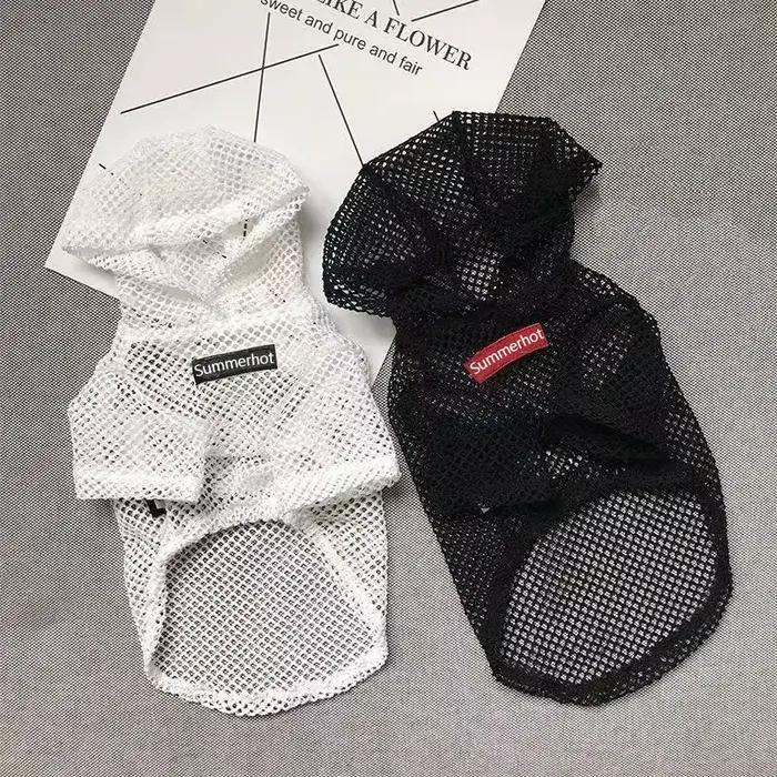 Sweat à capuche en maille pour chien, pull léger pour animaux de compagnie, vêtements pour petits et