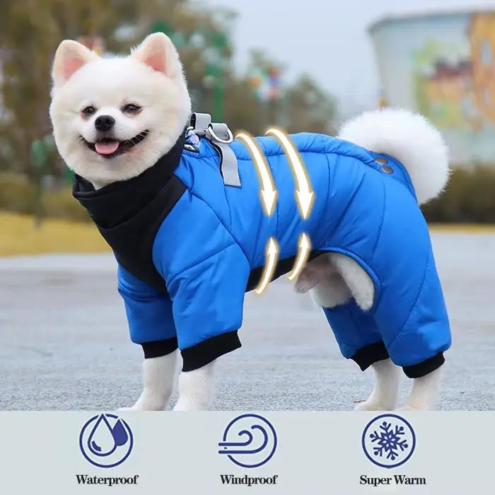 Combinaison imperméable pour chien, manteau d'hiver, vêtements chauds pour chiot, veste en coton pou